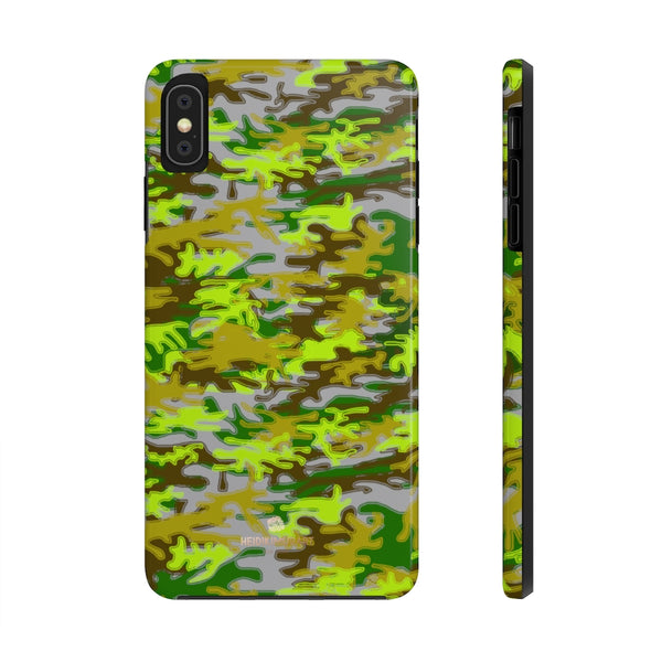 Gray Green Camo iPhone Case, Case Mate Tough Samsung Galaxy Phone Cases-Phone Case-Printify-iPhone XS MAX-Heidi Kimura Art LLC