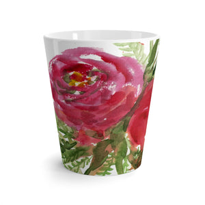 Orange Red Roses Flowers Prosperous Floral Cute 12 oz. Latte Mug - Made in USA-Mug-12oz-Heidi Kimura Art LLC