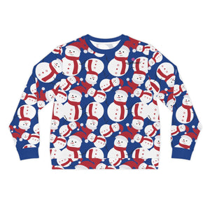 Blue Christmas Snowman Lightweight Sweatshirt