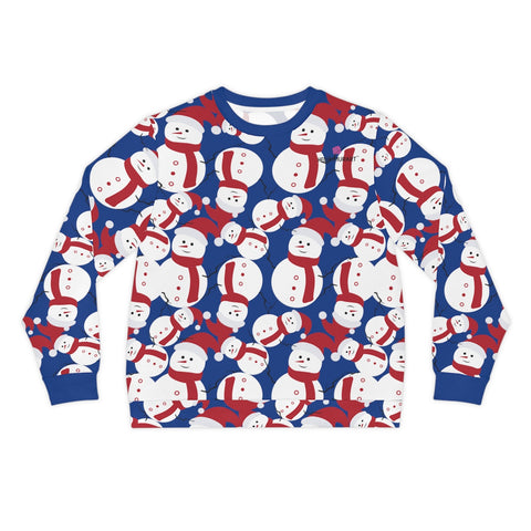 Blue Christmas Snowman Lightweight Sweatshirt