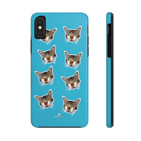 Blue Cat Phone Case, Peanut Meow Cat Case Mate Tough Phone Cases-Made in USA - Heidikimurart Limited 