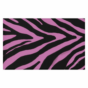 Zebra Animal Print Dornier Rug, Pink and Black Zebra Stripes Animal Print Woven Indoor Carpet For Home or Office, Modern Basics Essential Premium Best Designer Durable Woven Skid-Resistant Premium Polyester Indoor Carpet Area Rug - Printed in USA (Size: 20"x32"(1'-8"x2'-8"), 35"×63"(2'-11"x5'-3"), 63"×84"(5'-3"x7'-0"))