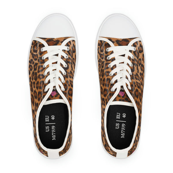 Brown Leopard Print Ladies' Sneakers, Best Designer Women's Low Top Sneakers