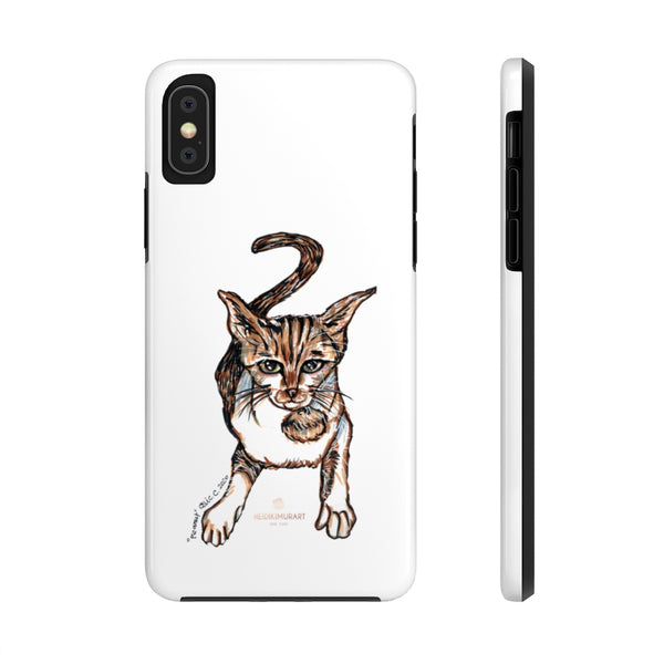 Cat Phone Case, Peanut Meow Cat Designer Case Mate Tough Phone Cases-Printed in USA - Heidikimurart Limited 