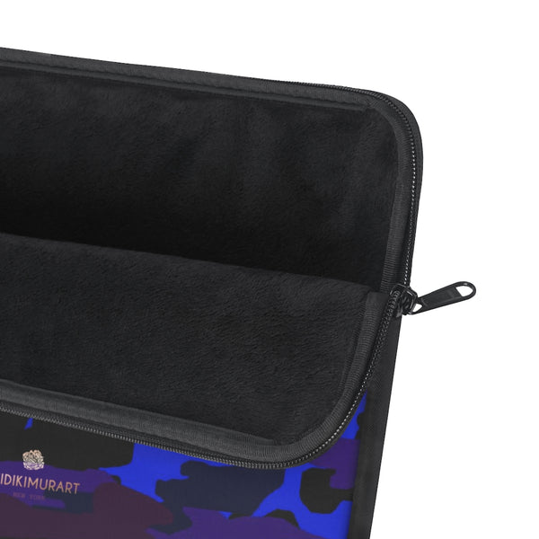 Dark Purple Blue Camo Print 12",13",15" Computer Laptop Sleeve Bag - Made in USA-Laptop Sleeve-Heidi Kimura Art LLC