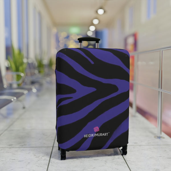 Dark Purple Zebra Luggage Cover