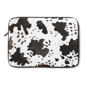 Milk Cow Animal Print 12", 13", 14" Laptop Sleeve With Top Loading Zipper-Made in USA-Laptop Sleeve-13"-Heidi Kimura Art LLC