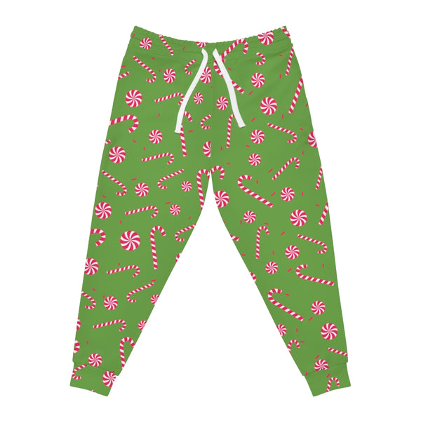 Christmas Winter Unisex Athletic Joggers, Light Green Joggers For Men or Women