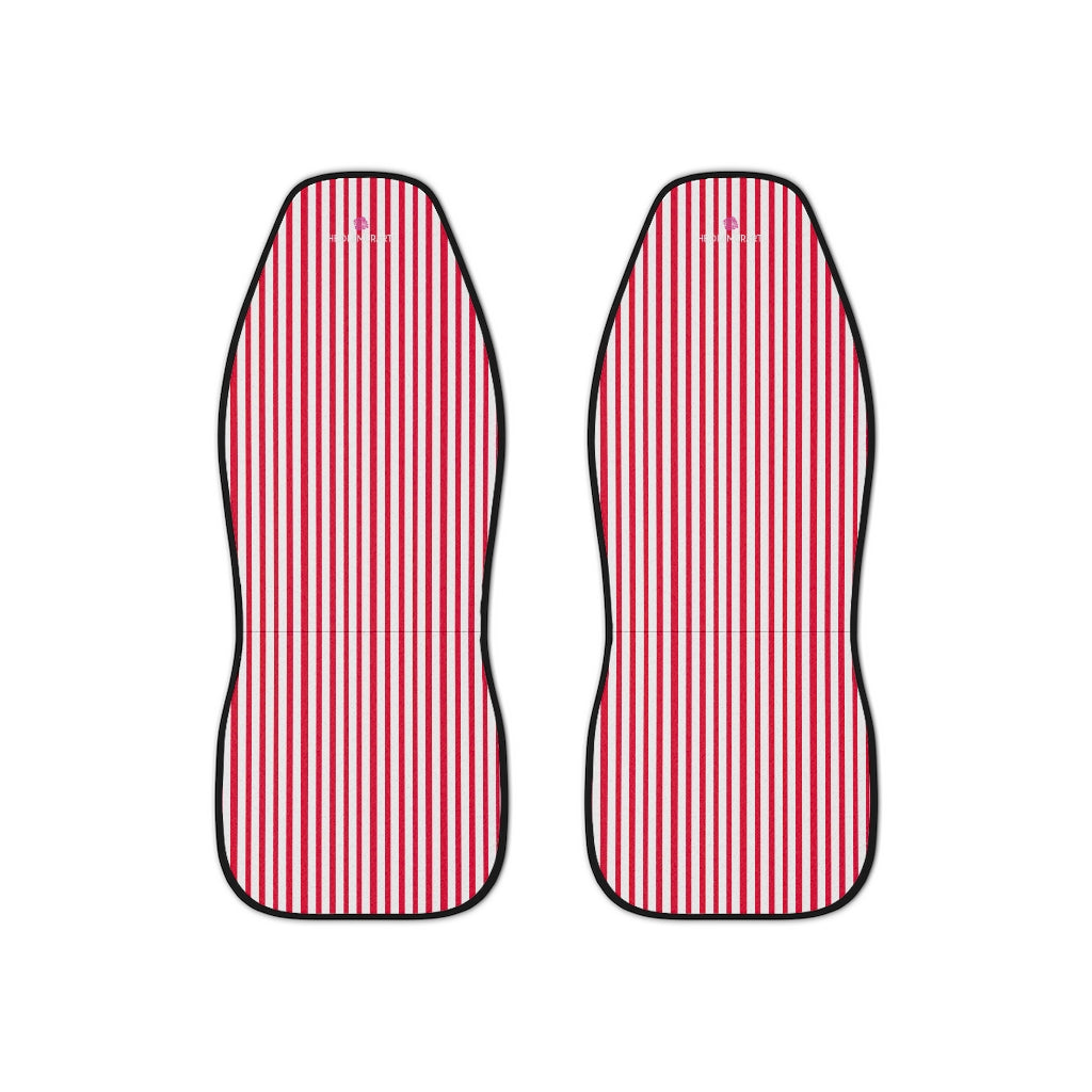 Red Striped Car Seat Covers, White and Red Vertically Striped 2-Pcs Set (48.03" × 18.50") Polyester Car Seat Covers, Best Car Accessories Essential Premium Quality Best Soft Luxury Car Seat&nbsp;- 2 Pack For Your Car Seat Protection, Car Seat Protectors, Designer Car Seat Accessories, Pair of 2 Front Seat Covers, Custom Seat Covers, Luxury Car Seat Covers, Best Car Seat Covers