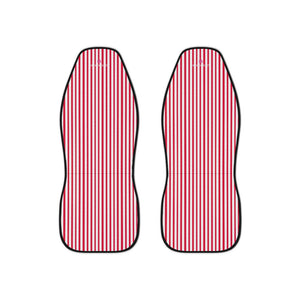 Red Striped Car Seat Covers, White and Red Vertically Striped 2-Pcs Set (48.03" × 18.50") Polyester Car Seat Covers, Best Car Accessories Essential Premium Quality Best Soft Luxury Car Seat&nbsp;- 2 Pack For Your Car Seat Protection, Car Seat Protectors, Designer Car Seat Accessories, Pair of 2 Front Seat Covers, Custom Seat Covers, Luxury Car Seat Covers, Best Car Seat Covers