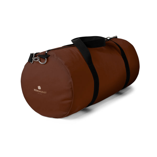 Cowboy Brown Solid Color All Day Small Or Large Size Duffel Bag, Made in USA-Duffel Bag-Heidi Kimura Art LLC