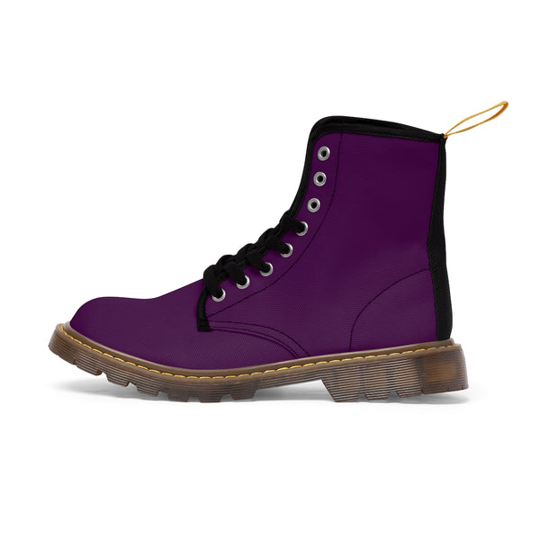 Royal Purple Classic Solid Color Designer Women's Winter Lace-up Toe Cap Boots-Women's Boots-Brown-US 10-Heidi Kimura Art LLC