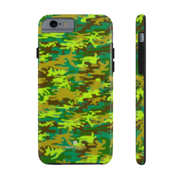Bright Green Camo iPhone Case, Case Mate Tough Samsung Galaxy Phone Cases-Phone Case-Printify-iPhone 6/6s Tough-Heidi Kimura Art LLC