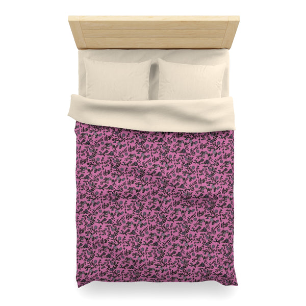 Pink Floral Microfiber Duvet Cover