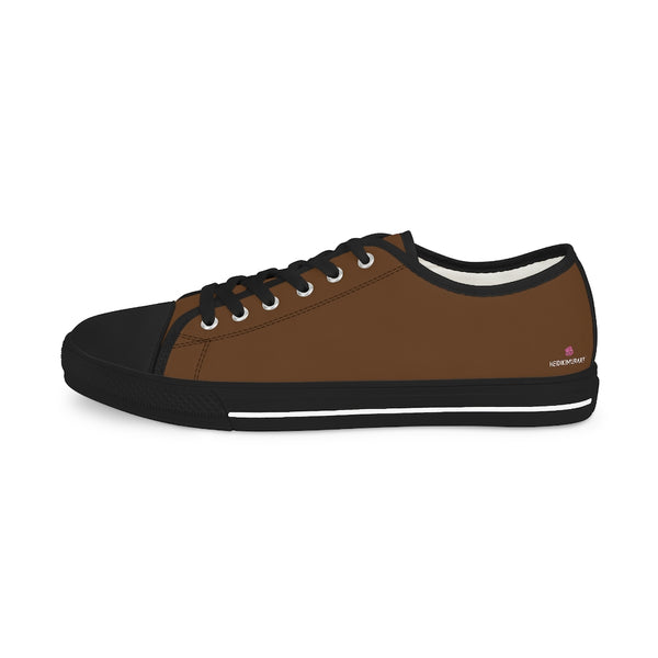 Dark Brown Color Men's Sneakers, Best Solid Brown Color Men's Low Top Sneakers Tennis Canvas Shoes (US Size: 5-14)