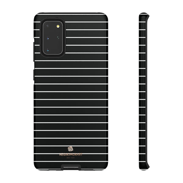 Black White Striped Tough Cases, Designer Phone Case-Made in USA-Phone Case-Printify-Samsung Galaxy S20+-Glossy-Heidi Kimura Art LLC