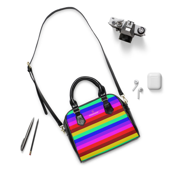 Rainbow Striped Shoulder Handbag