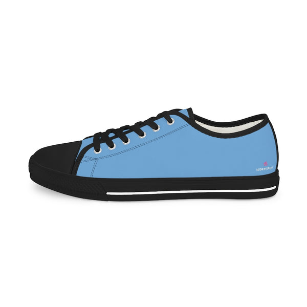 Pastel Blue Color Men's Sneakers, Best Solid Blue Color Men's Low Top Sneakers Tennis Canvas Shoes (US Size: 5-14)