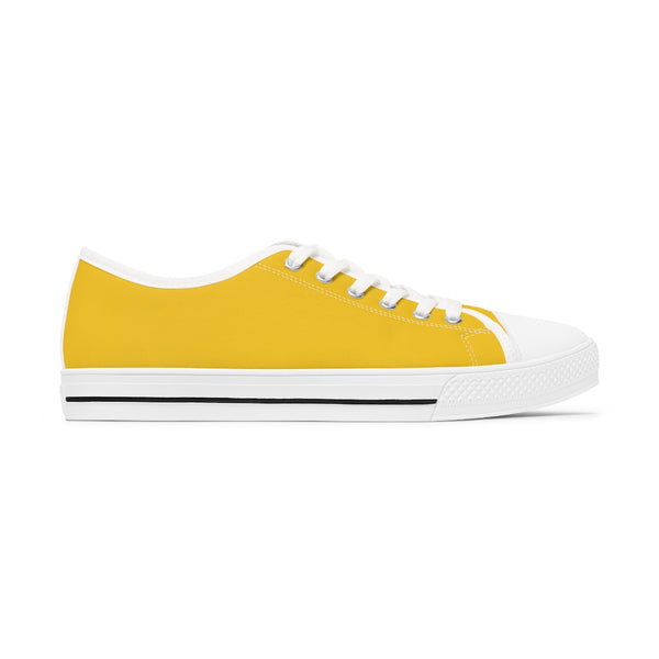 Yellow Best Ladies' Sneakers, Solid Color Women's Low Top Sneakers Tennis Shoes (US Size: 5.5-12)