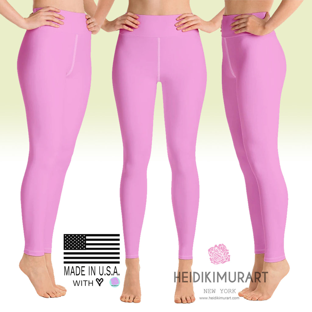 Hot Pink Solid Regular Women's Sports Leggings