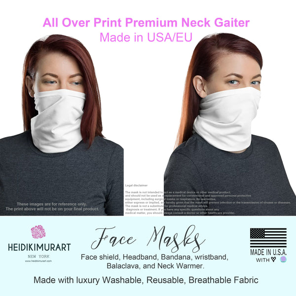 Light Blue Plaid Face Mask Covering, Headband Bandana Neck Gaiter-Made in USA/EU-Neck Gaiter-Printful-Heidi Kimura Art LLC