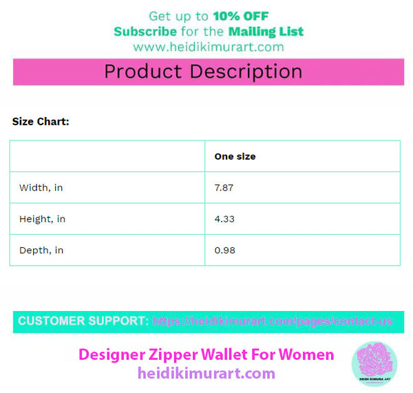 Pink Solid Color Zipper Wallet, Solid Pink Color Long Compact Designer Premium Quality Women's Wallet