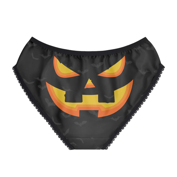 Funny Pumpkin Face Print Halloween Women's Briefs Panties Underwear(US Size: XS-2XL)-Women's Underwear-Heidi Kimura Art LLC