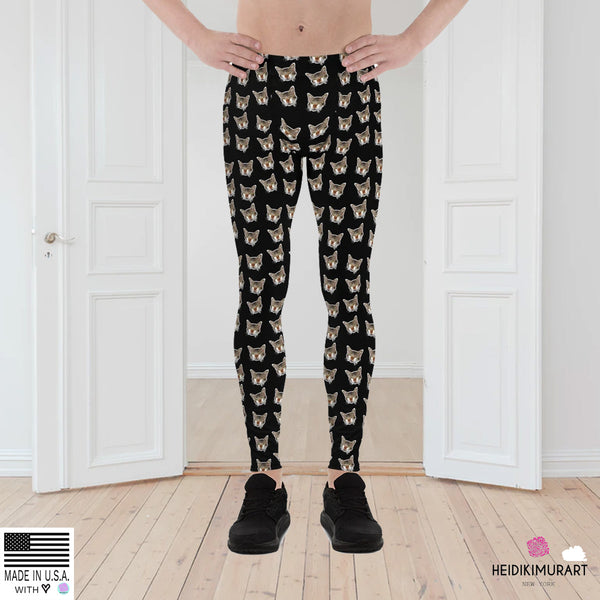 Black Cat Print Men's Leggings, Black Peanut Meow Calico Cat Print Sexy Meggings Men's Workout Gym Tights Leggings, Men's Compression Rave Sexy Tights Pants - Made in USA/ EU (US Size: XS-3XL) Calico Cat Clothing, Men's Calico Cat Men's Leggings, Cat Print Men's Leggings, Cat Print Leggings, Cat Running Tights, Pants With Cats On Them, Rave Leggings, Cat Meggings