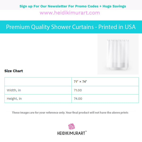 Hot Pink Polyester Shower Curtain, 71" × 74" Modern Bathroom Shower Curtains-Printed in USA