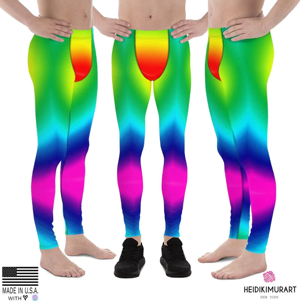 Radial LGBTQ Gay Pride Meggings, Bright Rainbow Ombre Print Gay Pride Print Sexy Meggings Men's Workout Gym Tights Leggings, Men's Performance Leggings, Compression Tights Pants - Made in USA/ EU (US Size: XS-3XL) Mens Pattern Tights, Mens Casual Leggings, Mens Fitness Compression Pants Sports Running Tights, Gay Pride Leggings, Rainbow Pride Pants, Cute Rainbow Ombre Leggings, Pride Pants, Rainbow Leggings, Gay Pride & Rainbows, Pride Clothing, Pride Leggings Plus Size