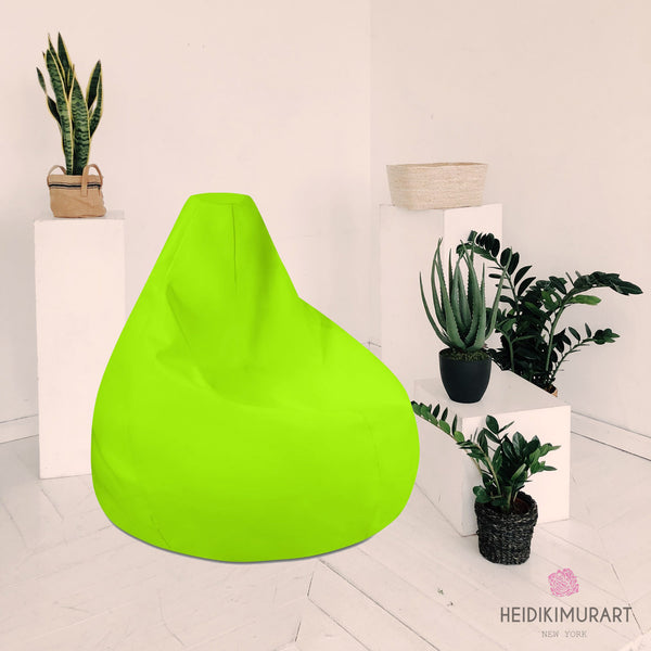 Neon Green Bean Bag Chair, Modern Minimalist Solid Color Designer Large Sofa Chair w/ filling or Bean Bag Cover Only, Water Resistant Polyester Bean Sofa Bag W: 58"x H: 41", Best Sofa Chair Living Room Seat Indoor Big Furniture