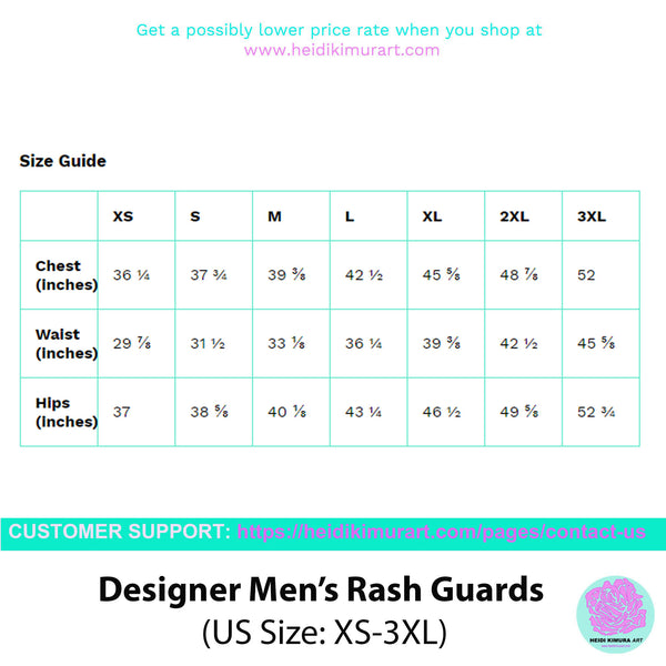 Royal Blue Men's Rash Guard, Plaid Print Designer Men's Rash Guards For Water Sports - Made in USA/EU/MX