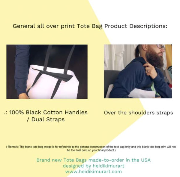 Black Rose Tote Bag, Floral Print Premium Square 13"x13", 16"x16", 18"x18" Premium Quality Market Tote Bag - Made in USA