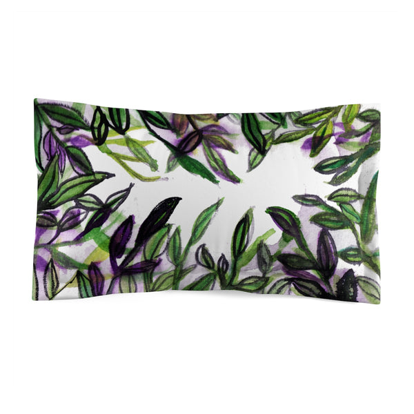 Sparkle Green Tropical Leaves Print Premium Quality Microfiber Pillow Sham Cover-Pillow Sham-King-Heidi Kimura Art LLC