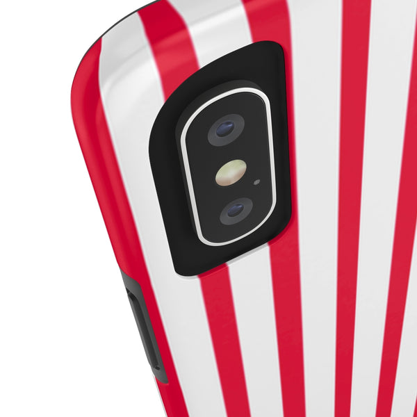 Red Striped iPhone Case, Designer Case Mate Tough Samsung Galaxy Phone Cases-Phone Case-Printify-Heidi Kimura Art LLC