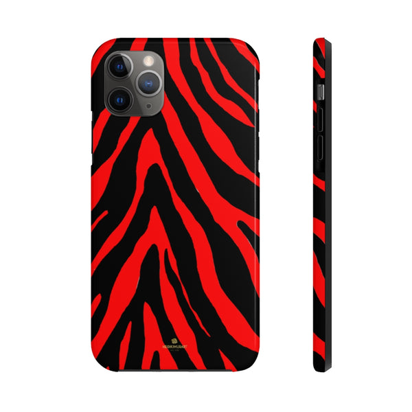 Red Zebra Stripe iPhone Case, Case Mate Tough Samsung Galaxy Phone Cases-Phone Case-Printify-iPhone 11 Pro Max-Heidi Kimura Art LLC