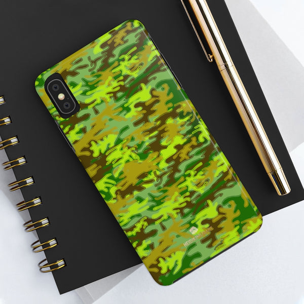 Cool Green Camo iPhone Case, Case Mate Tough Samsung Galaxy Phone Cases-Phone Case-Printify-Heidi Kimura Art LLC