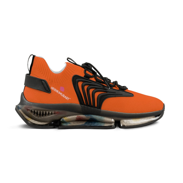 Sunshine Orange Color Men's Shoes, Solid Orange Color Best Comfy Men's Mesh-Knit Designer Premium Laced Up Breathable Comfy Sports Sneakers Shoes (US Size: 5-12)