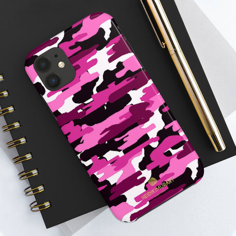 Purple Pink Camo Print Phone Case, Army Case Mate Tough Phone Cases-Made in USA - Heidikimurart Limited 