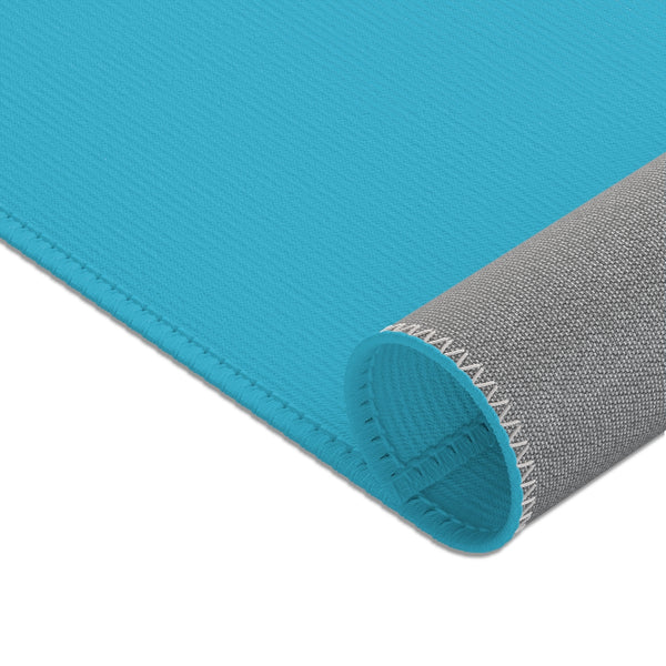 Sky Blue Designer Area Rugs, Best Anti-Slip Indoor Solid Color Carpet For Home Office - Printed in USA