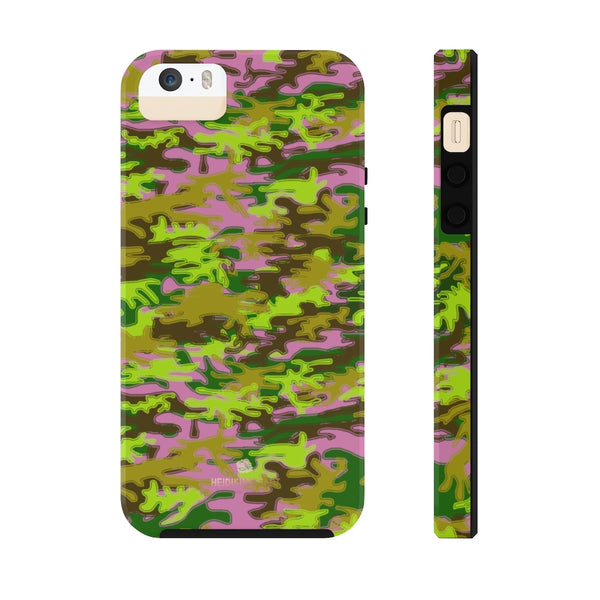 Pink Green Camo iPhone Case, Case Mate Tough Samsung Galaxy Phone Cases-Phone Case-Printify-iPhone 5/5s/5se Tough-Heidi Kimura Art LLC