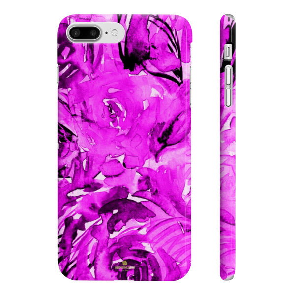 Purple Pink Slim iPhone/ Samsung Galaxy Floral Purple Rose Smart Phone Case, Made in UK-Phone Case-iPhone 7 Plus, iPhone 8 Plus Slim-Glossy-Heidi Kimura Art LLC