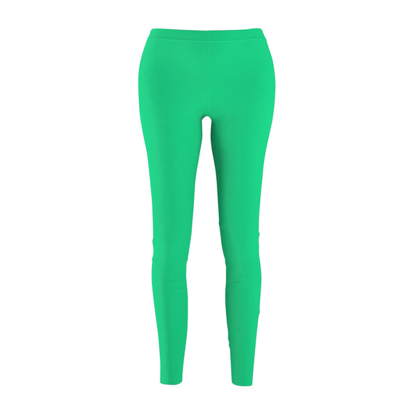 Sea Foam Green Classic Solid Color Women's Fashion Casual Leggings-Made in USA-Casual Leggings-M-Heidi Kimura Art LLC Turquoise Blue Leggings, Sea Foam Bright Green Classic Solid Color Women's Casual Leggings Fashion Tights - Made in USA (US Size: XS-2XL)