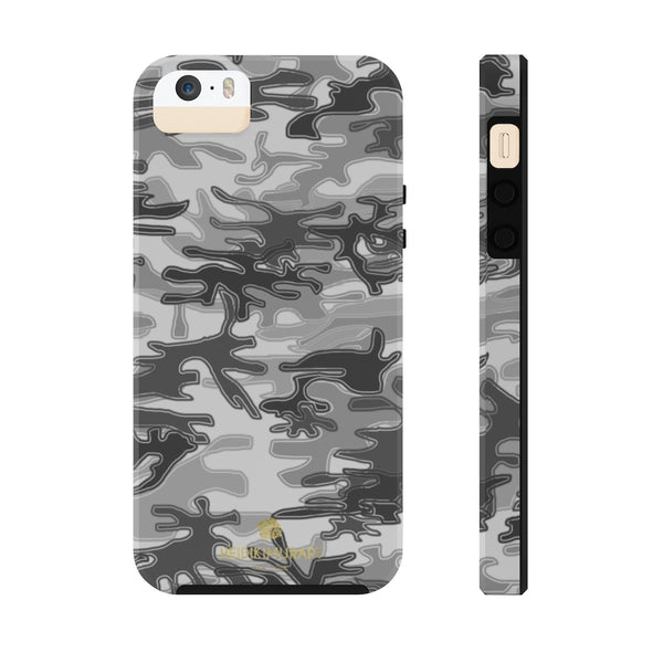 Grey Camo Print iPhone Case, Army Camoflage Case Mate Tough Phone Cases-Phone Case-Printify-iPhone 5/5s/5se Tough-Heidi Kimura Art LLC