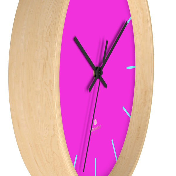 Hot Pink Solid Color Premium Large 10" Diameter Modern Wall Clock- Made in USA-Wall Clock-Heidi Kimura Art LLC
