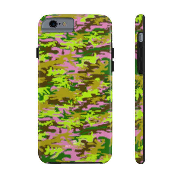 Pink Green Camo iPhone Case, Case Mate Tough Samsung Galaxy Phone Cases-Phone Case-Printify-iPhone 6/6s Tough-Heidi Kimura Art LLC