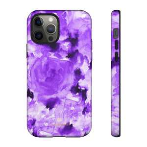 Purple Floral Rose Phone Case, Roses Floral Print Tough Designer Phone Case -Made in USA-Phone Case-Printify-iPhone 12 Pro-Glossy-Heidi Kimura Art LLC