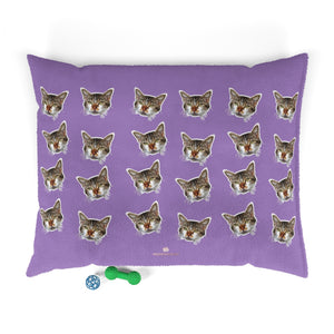 Light Purple Cat Pet Bed, Solid Color Machine-Washable Pet Pillow With Zippers-Printed in USA-Pets-Printify-50x40-Heidi Kimura Art LLC
