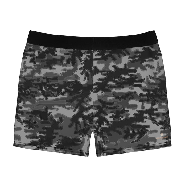 Grey Camo Men's Boxer Briefs, Camoiflage Military Army Print Sexy Underwear-All Over Prints-Printify-Heidi Kimura Art LLC
