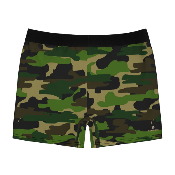 Green Camo Men's Boxer Briefs, Camoflage Military Army Sexy Underwear For Men-All Over Prints-Printify-Heidi Kimura Art LLC